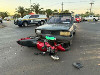 Imagem da notícia Motorista invade preferencial e atinge motociclista em avenida de Costa Rica