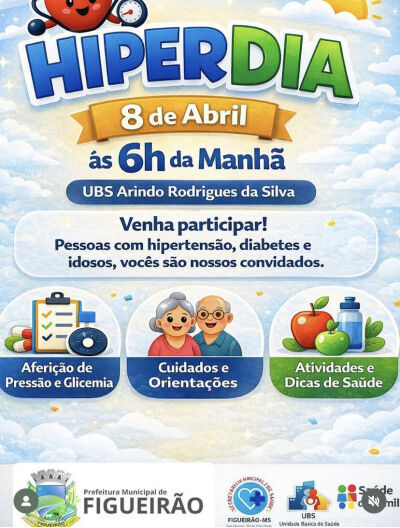 Imagem da notícia Prefeitura de Figueirão realiza ação “Hiperdia” com atendimentos gratuitos na UBS Arindo Rodrigues
