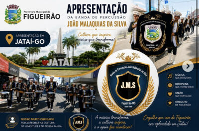 Imagem da notícia Banda de Figueirão representa município em encontro cultural e leva talento sul-mato-grossense a Goiás