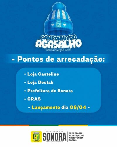 Imagem da notícia Campanha do Agasalho começa em Sonora com pontos de arrecadação pela cidade