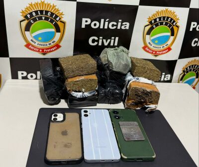 Imagem da notícia Casal é preso por tráfico de drogas com quase 4 kg de maconha em hotel de Inocência