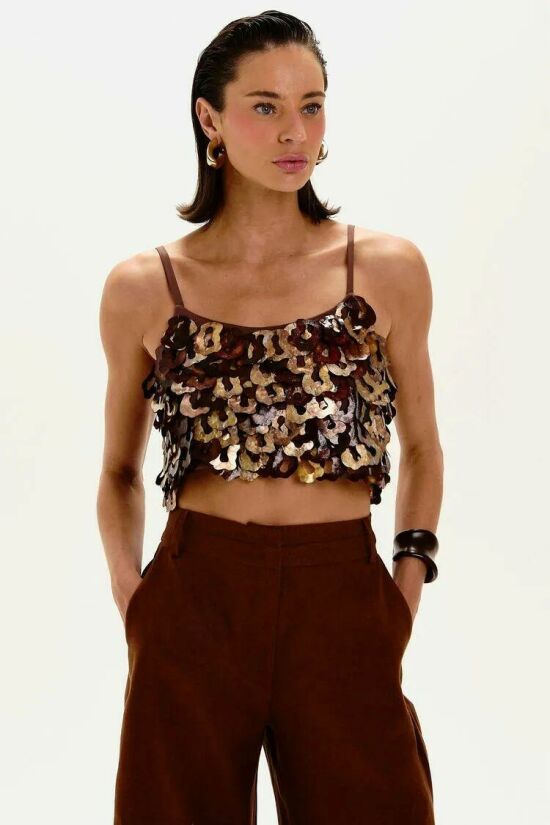 Imagem de Top Vicky Marrom Pareô Le Blog