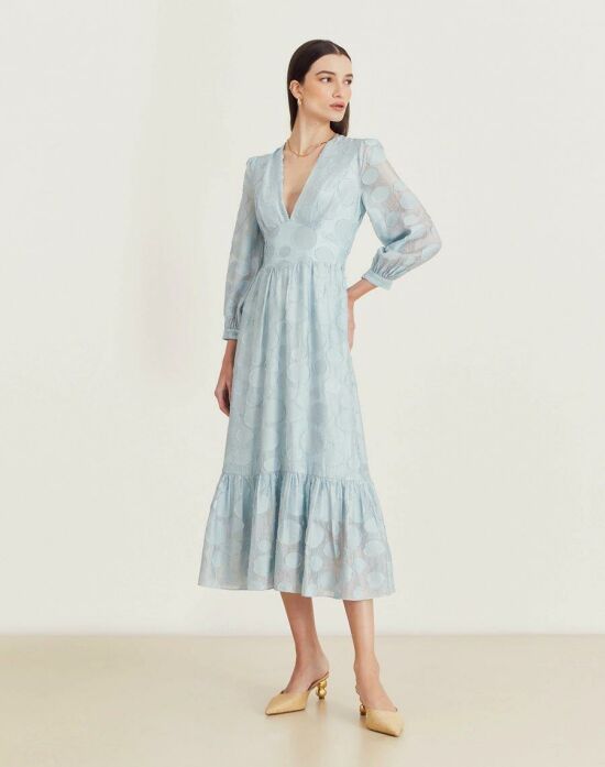 Imagem de Vestido Mídi Moss Azul Amissima
