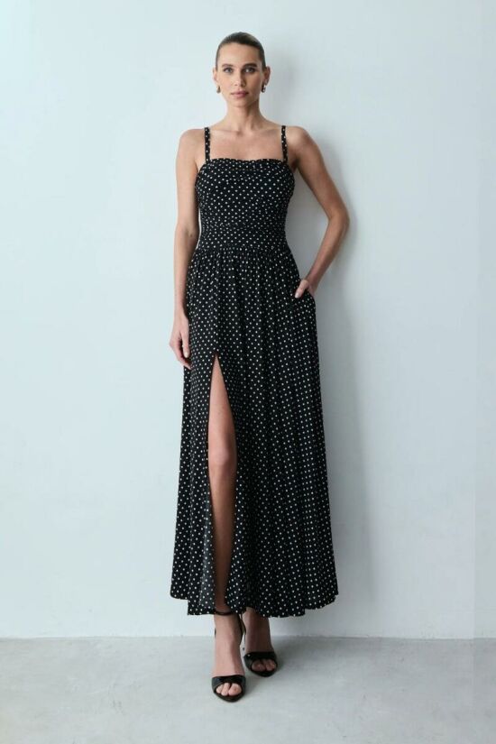 Imagem de Vestido Mídi Com Drapeados Busto Alças Médias Poás Zen