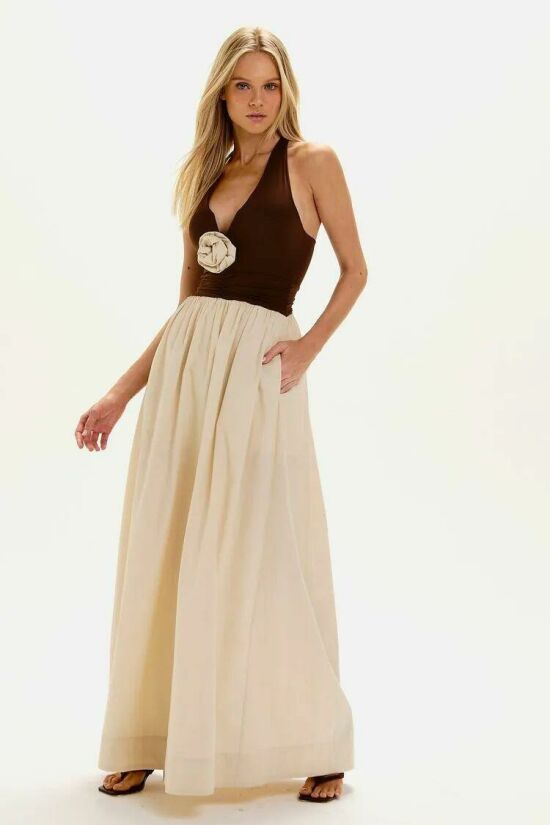 Imagem de Vestido letícia Marrom E Pérola Le Blog