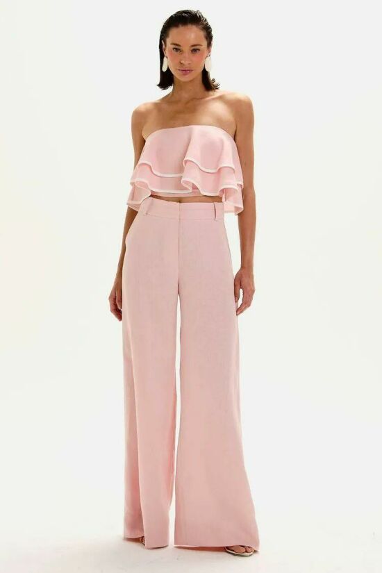 Imagem de Calça Bia Rosa Plissê Le Blog