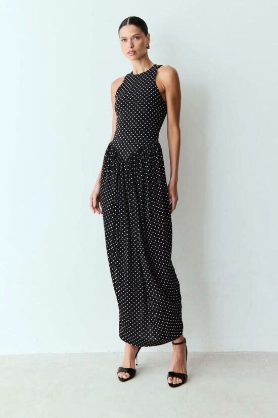 Imagem de Vestido Mídi Franzidos Cintura E Saia Tulipa Poás Zen