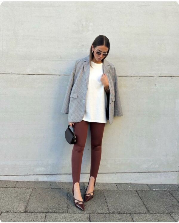 Imagem de Calça Legging Pezinho Marrom ELANOVA