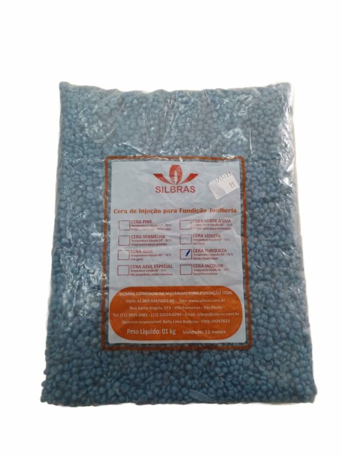 Imagem de Cera Granulada Silbras Turquesa - 1 kg