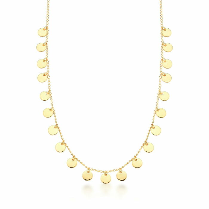 Imagem de CHOKER COM MEDALAHAS LISAS - BANHADA A OURO