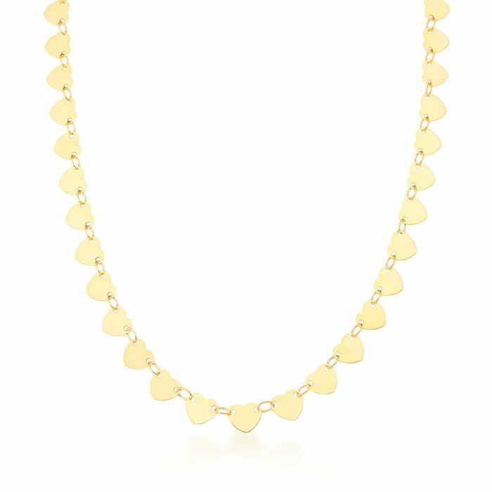 Imagem de CHOKER COM PINGENTES CORAÇÕES LISOS - BANHADA A OURO
