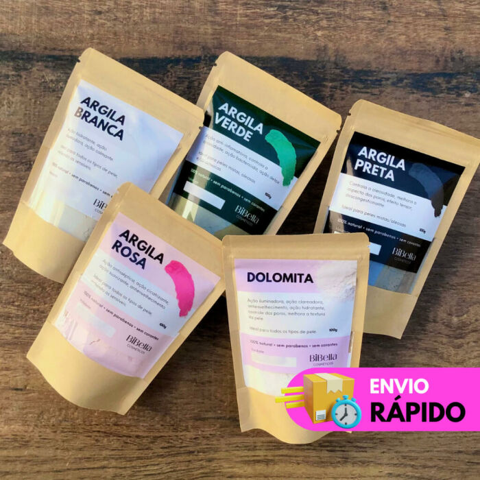 Imagem de Argila Dolomita Máscara Facial SkinCare - Rosa, Branca, Verde, Preta, Dolomita - BiBella