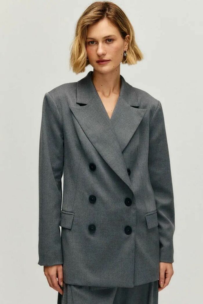 Imagem de Blazer Lorena Cinza Steel Le Blog