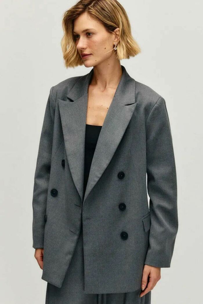 Imagem de Blazer Lorena Cinza Steel Le Blog