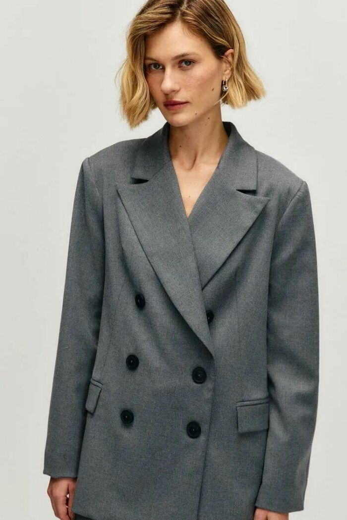 Imagem de Blazer Lorena Cinza Steel Le Blog