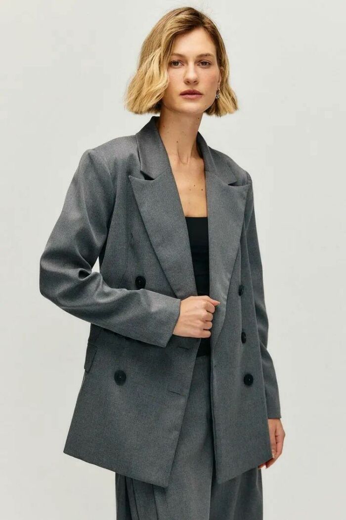 Imagem de Blazer Lorena Cinza Steel Le Blog