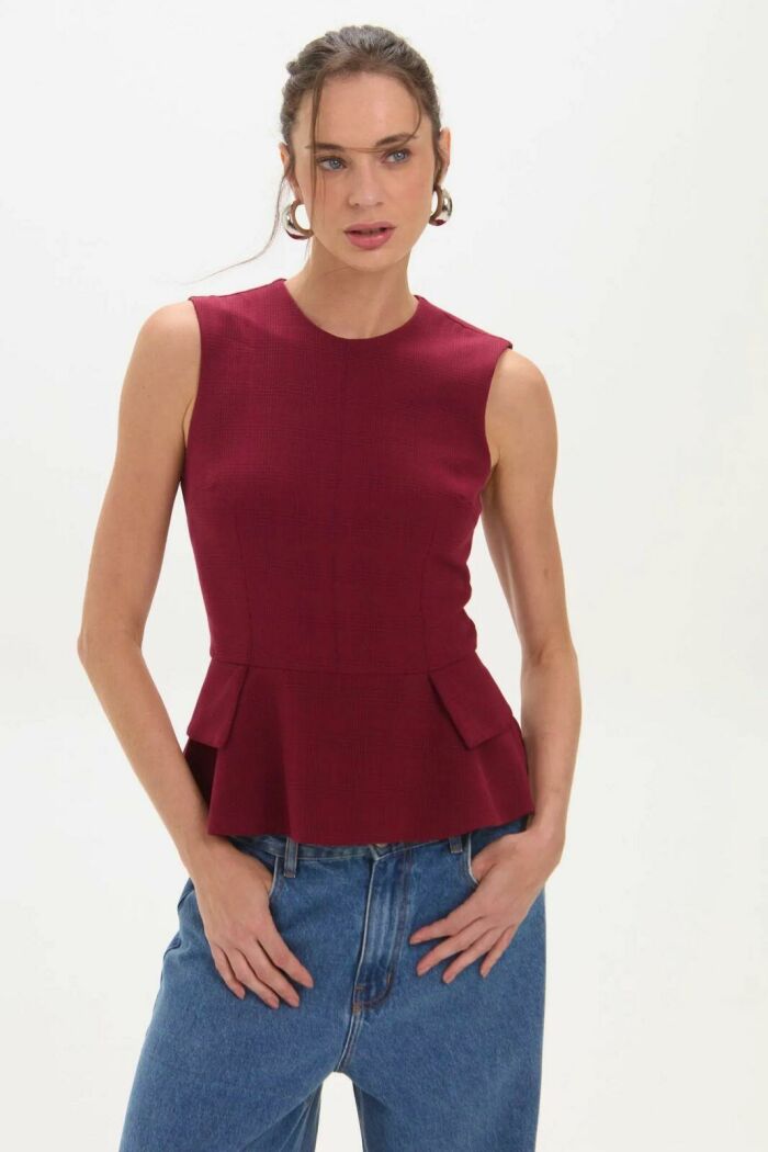Imagem de Blusa Flora Dark Wine Le Blog