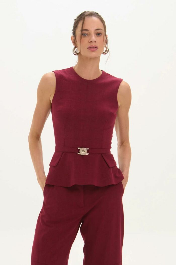 Imagem de Blusa Flora Dark Wine Le Blog