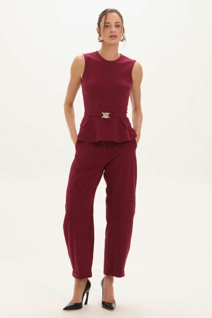 Imagem de Calça Flora Dark Wine Le Blog