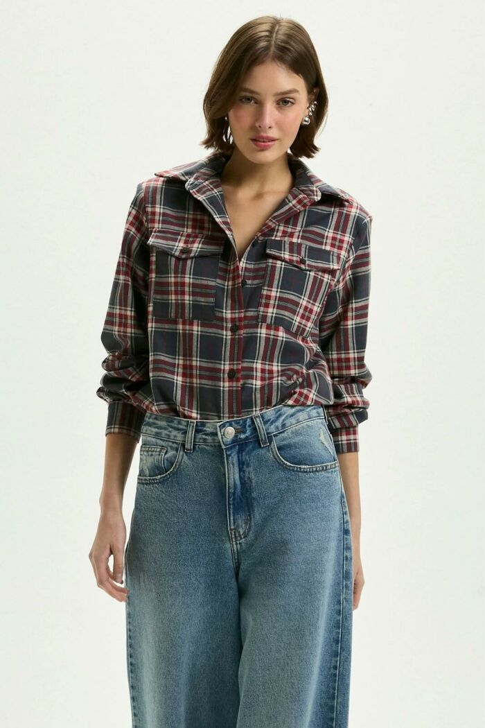 Imagem de Camisa Fernanda Xadrez Tartan Le Blog