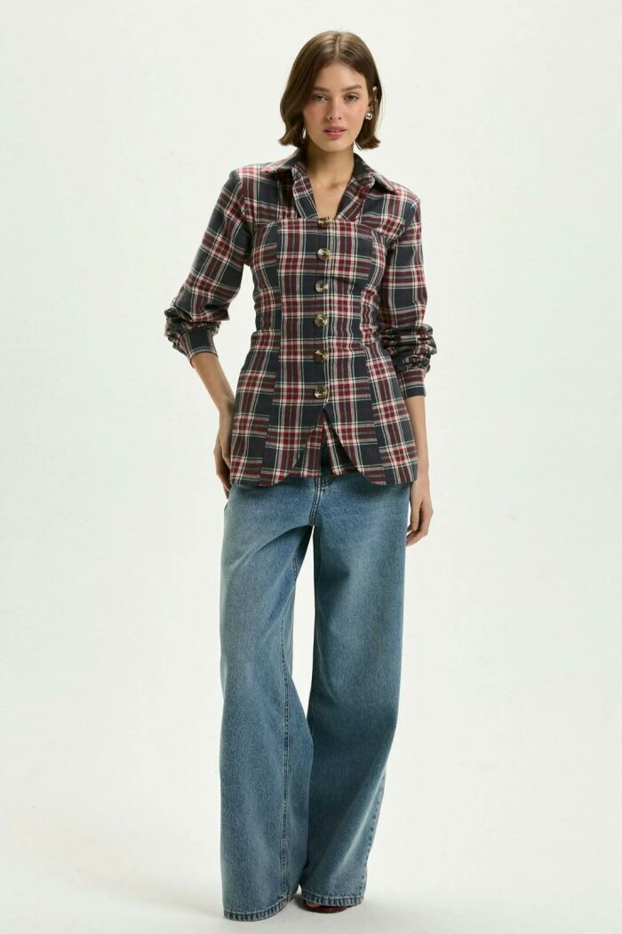 Imagem de Camisa Fernanda Xadrez Tartan Le Blog