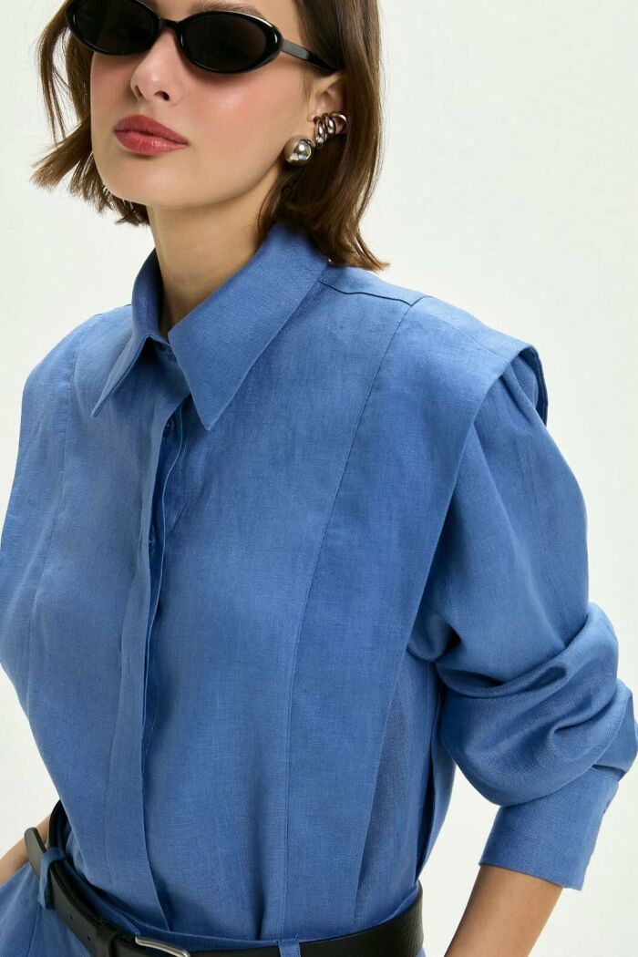 Imagem de Camisa Natasha Azul Denim Le Blog