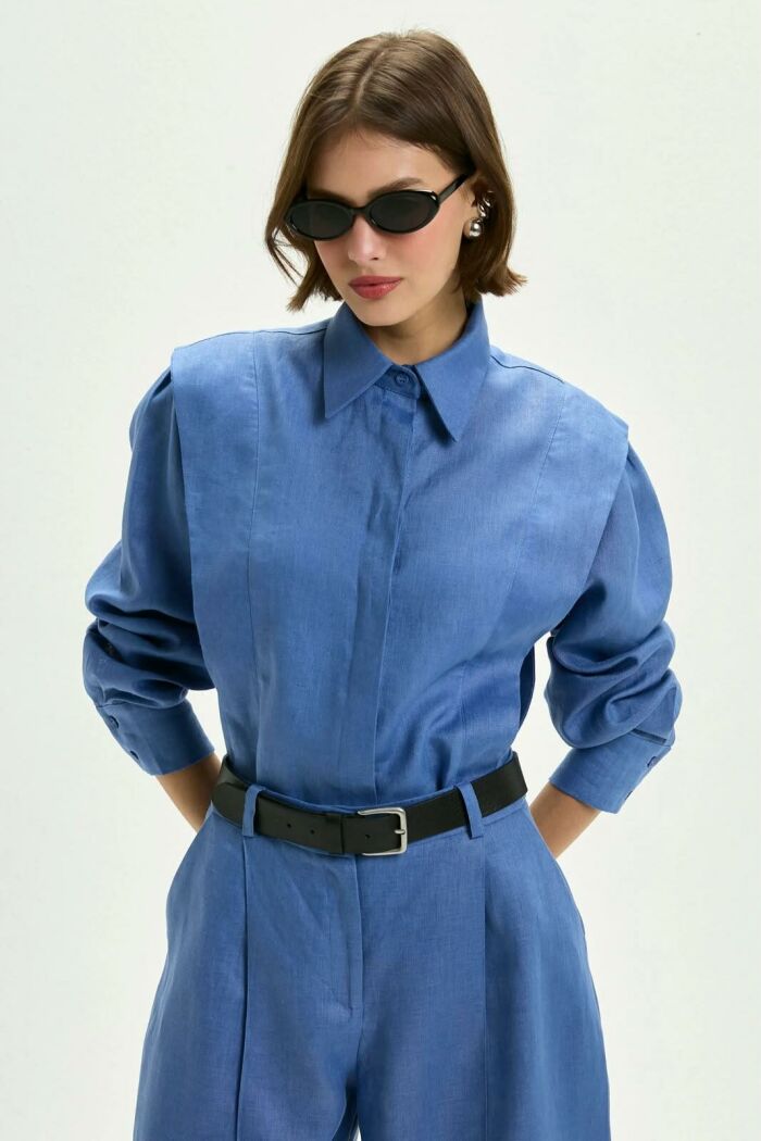 Imagem de Camisa Natasha Azul Denim Le Blog