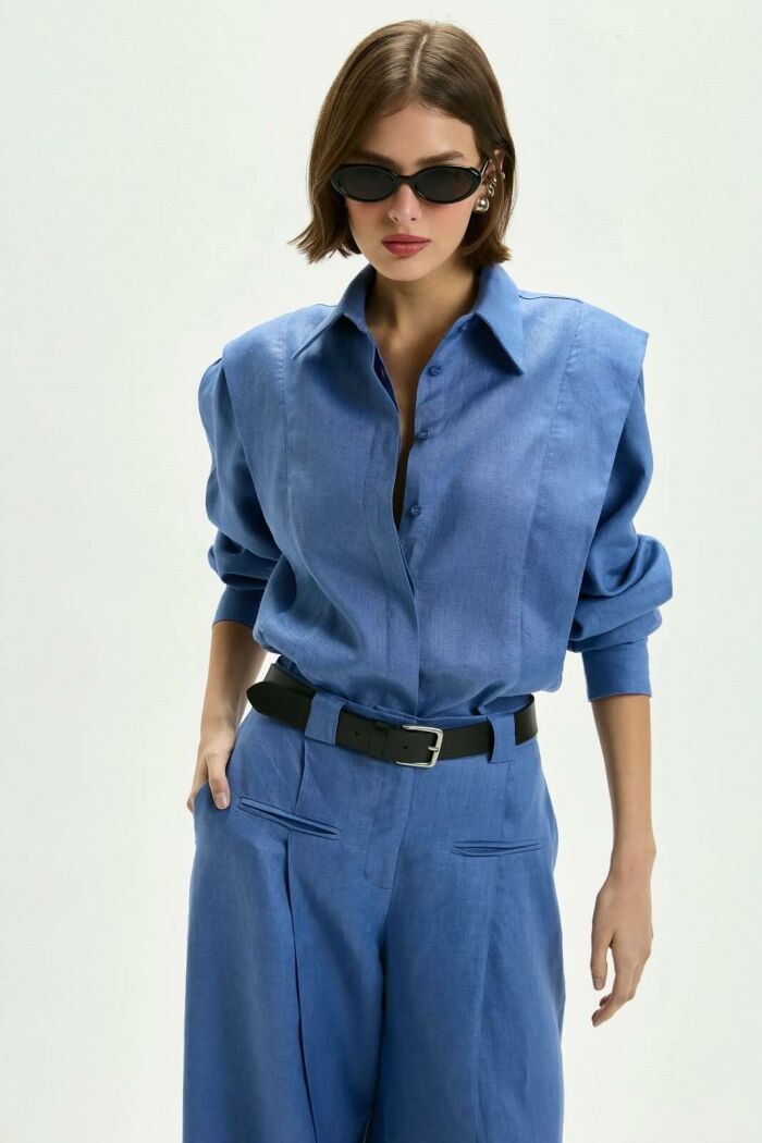 Imagem de Camisa Natasha Azul Denim Le Blog