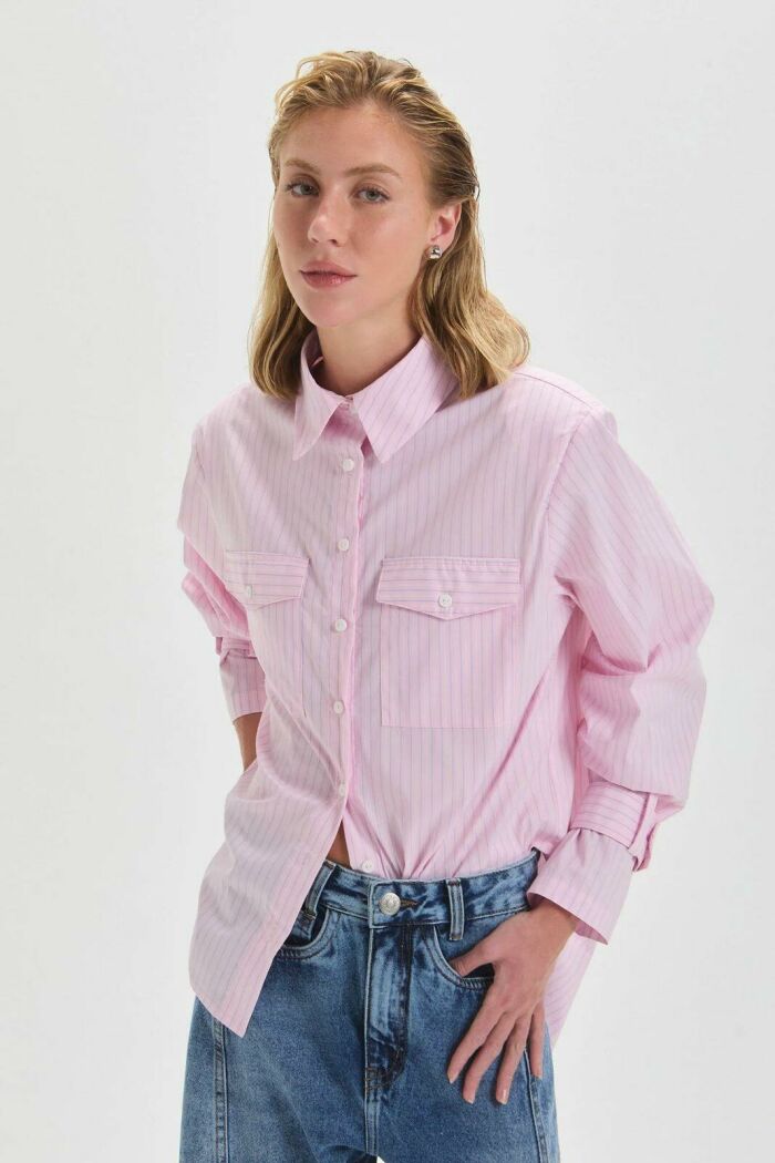Imagem de Camisa Thais Pink Blossom Le Blog
