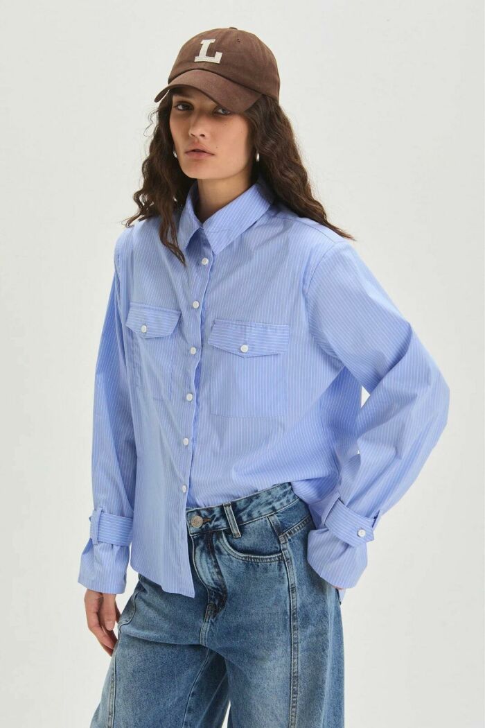 Imagem de Camisa Thais Sky Blue Le Blog