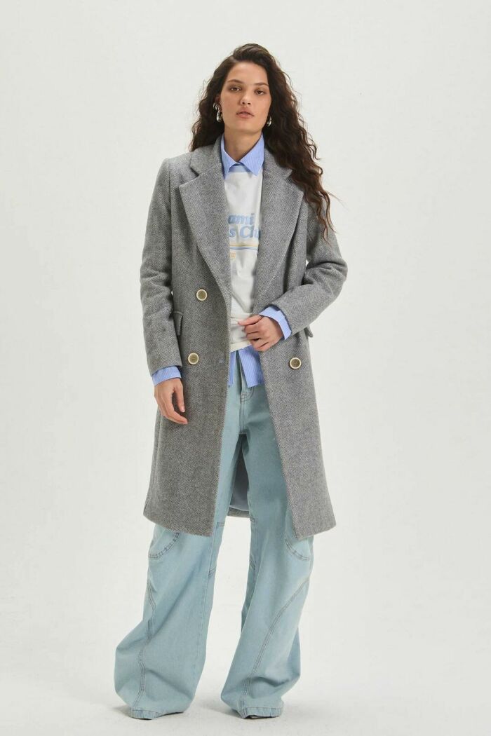 Imagem de Casaco Gaia Medium Grey Melange Le Blog