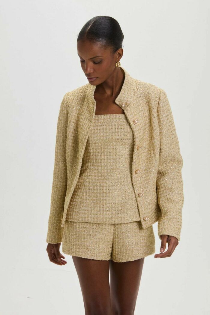 Imagem de Casaco Poly Golden Tweed Le Blog