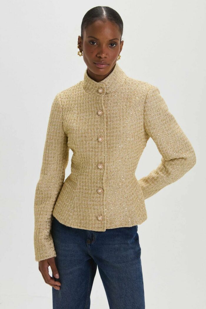Imagem de Casaco Poly Golden Tweed Le Blog