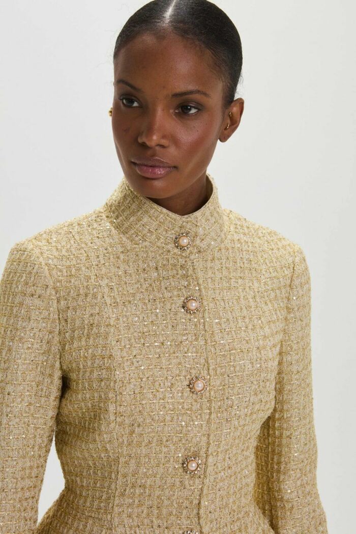 Imagem de Casaco Poly Golden Tweed Le Blog