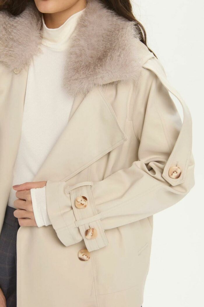 Imagem de Casaco Valentina Bege Sand Le Blog