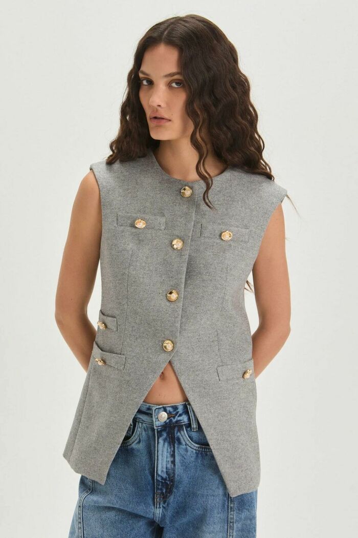 Imagem de Colete Maitê Medium Grey Melange Le Blog