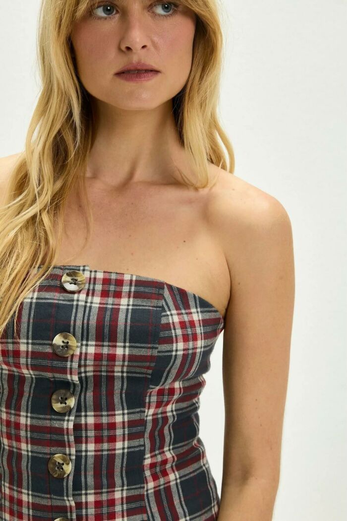 Imagem de Corselet Fernanda Xadrez Tartan Le Blog