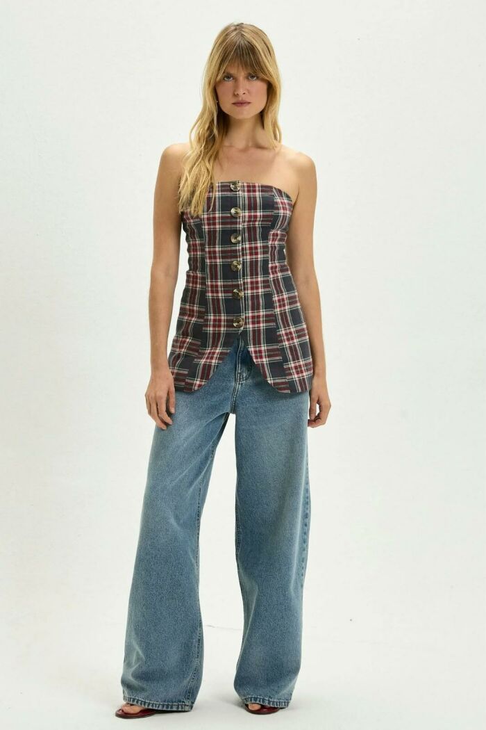 Imagem de Corselet Fernanda Xadrez Tartan Le Blog