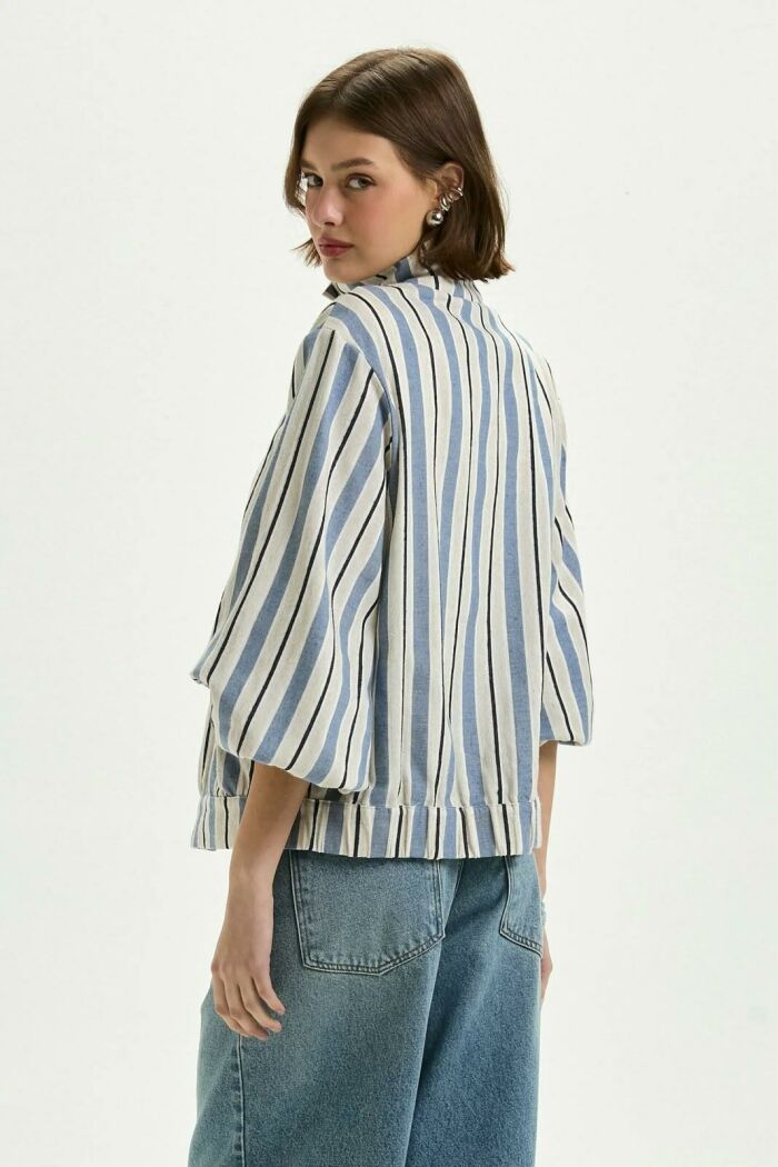 Imagem de Jaqueta Glaucia Listrado Denim Le Blog