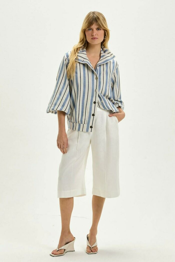 Imagem de Jaqueta Glaucia Listrado Denim Le Blog