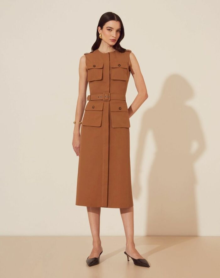 Imagem de Vestido Mídi Núbia Marrom Amissima