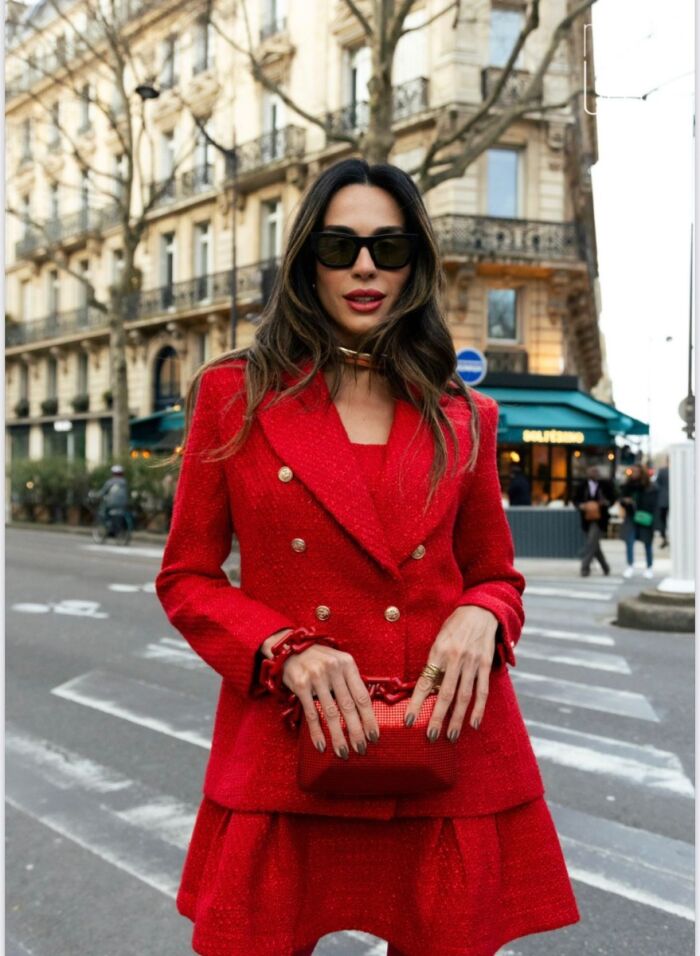 Imagem de Vestido Curto Tweed Vermelho Mais Um