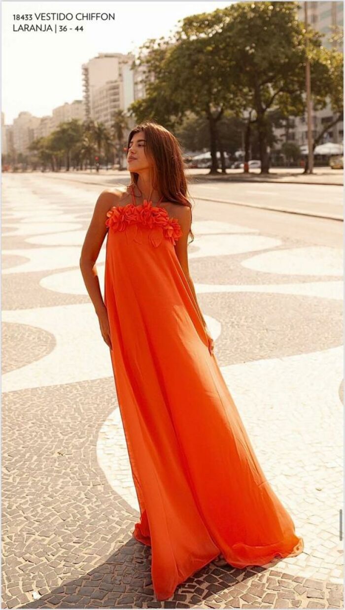Imagem de Vestido Chiffon Flores Luzia Fazzolli