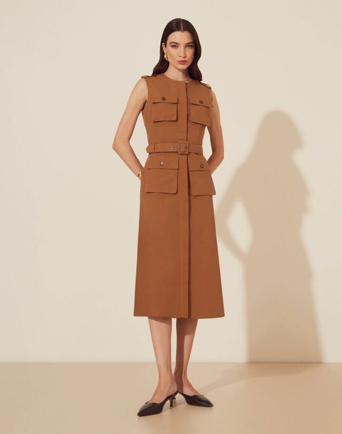 Imagem de Vestido Mídi Núbia Marrom Amissima