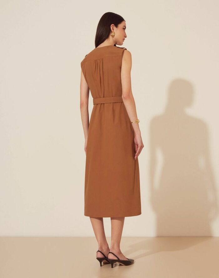 Imagem de Vestido Mídi Núbia Marrom Amissima