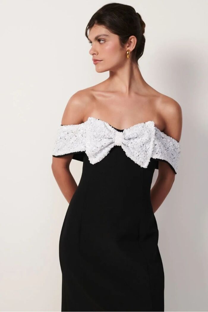 Imagem de Vestido Vitória Preto Com Branco Le Blog