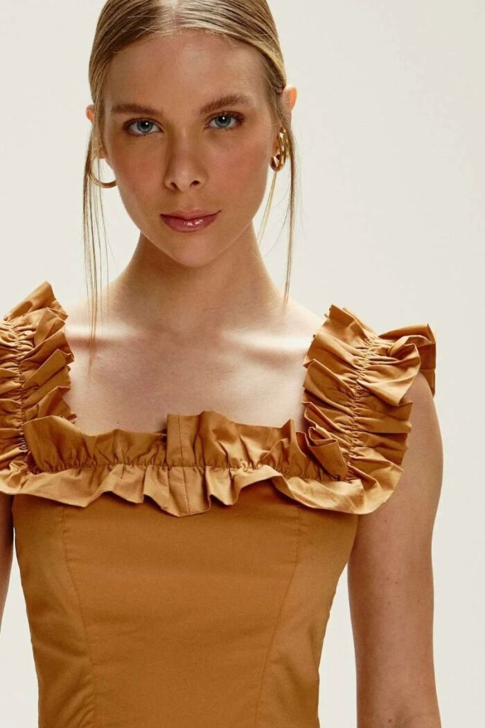 Imagem de Vestido Carmela Marrom Casca Le Blog