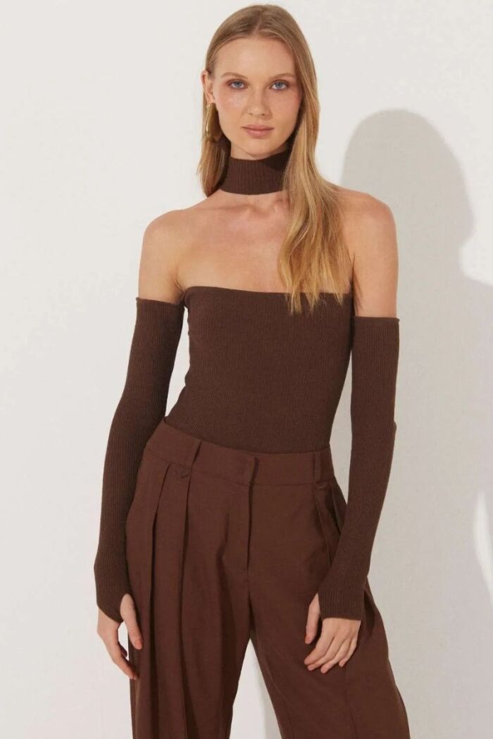 Imagem de Blusa Jasmin Marrom Ganache Le Blog