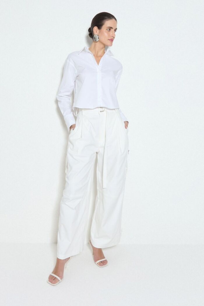 Imagem de Calça Cargo Com Cinto E Ziperes de Metal Off White Zen