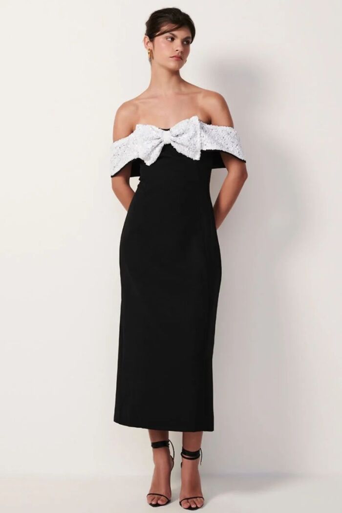 Imagem de Vestido Vitória Preto Com Branco Le Blog